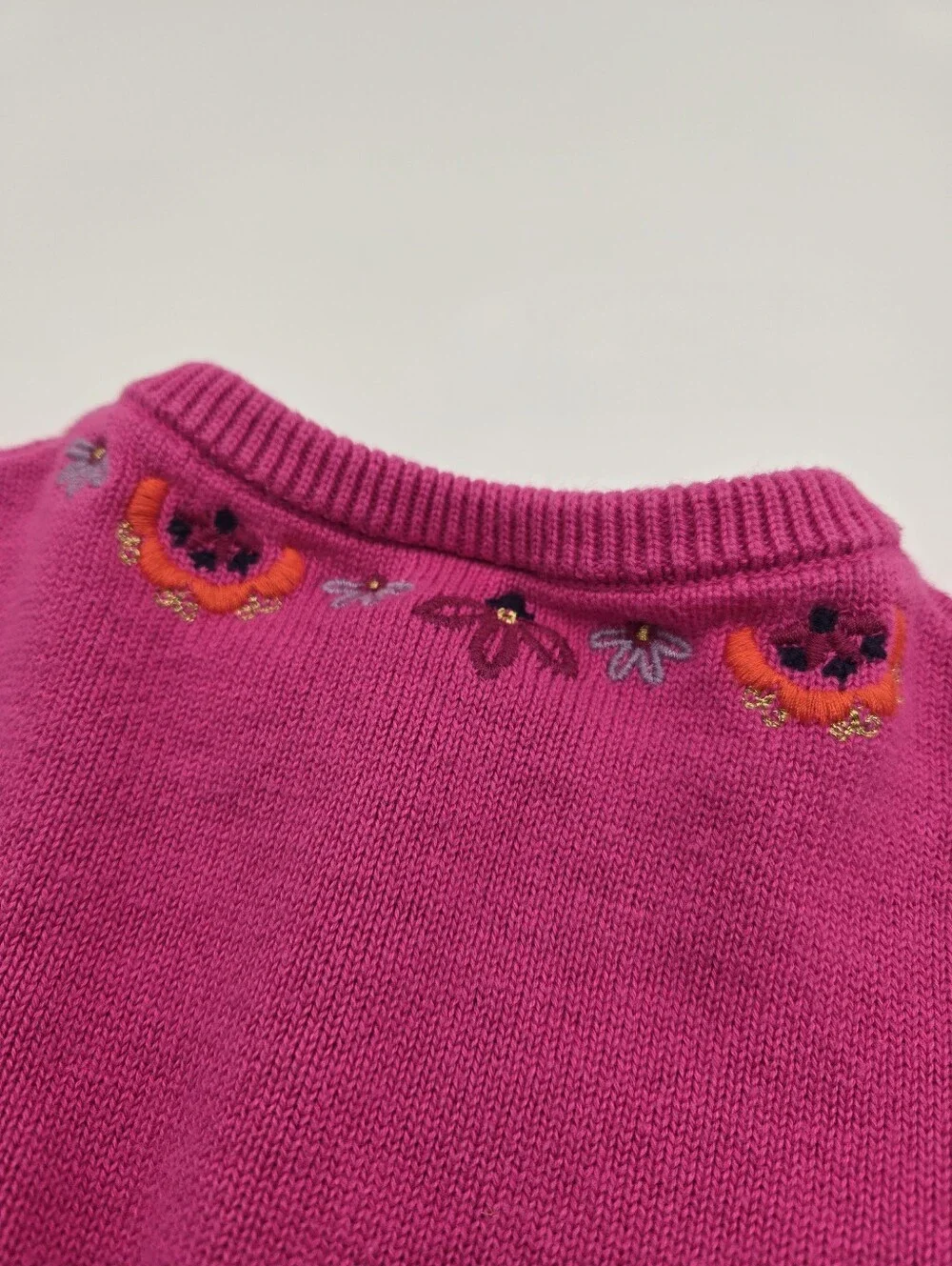 Gymboree Pink Floral Embroidered Cotton Cardigan Sweater Toddler Girl Size 5T